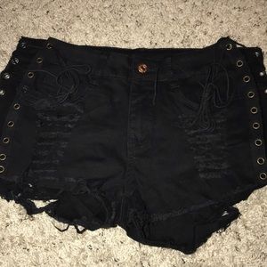 Lace up demon shorts